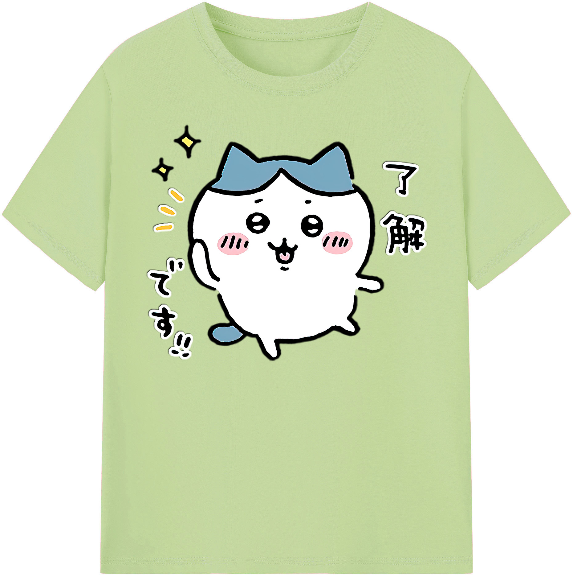 （画像用） ちいかわ ハチワレ Chii-kawa hachiware 綿100％半袖Tシャツ（フロントプリント）